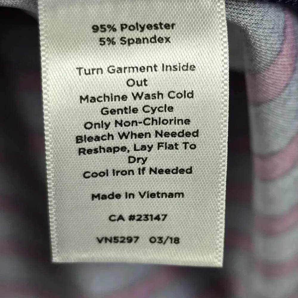 NWOT Talbots Navy And Burgundy Striped Stretchy 3/4 Sleeve Tunic Casual Size 2XP - Picture 7 of 8